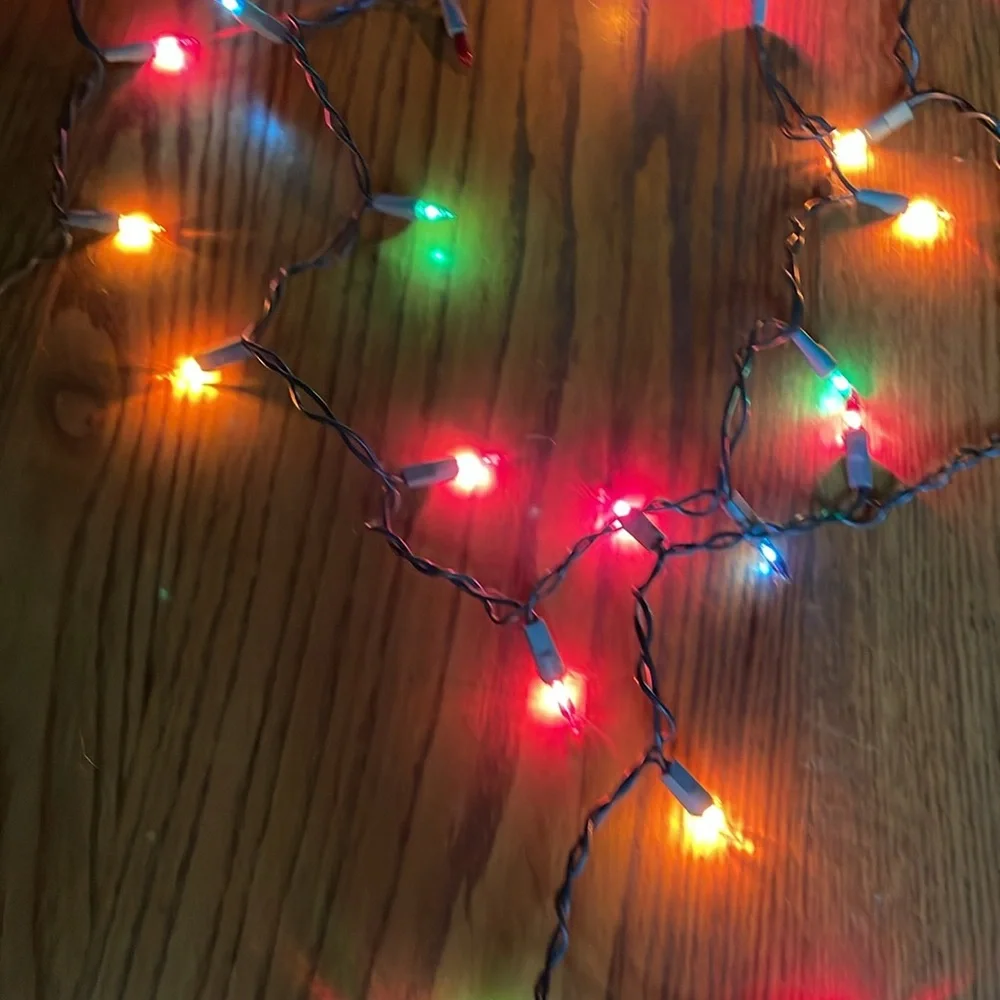 Two 7 1/2 feet of colored Christmas lights 15 feet total